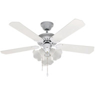 Home Impressions Tradition 42 In. White Ceiling Fan with Light Kit