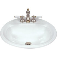 Mansfield Maverick I Round Drop-In Bathroom Sink  White