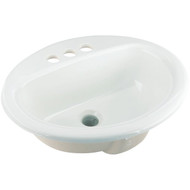 Mansfield Alto II Oval Drop-In Bathroom Sink  White