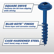 Kreg Blue-Kote #8 2-1/2 In. Coarse Maxi-Loc Washer Head Pocket Hole Screw (50 Ct.)