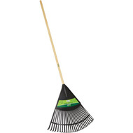 Best Garden 24 In. Poly Leaf Rake with 48 In. Wood Handle (26-Tine)