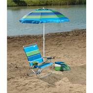 Rio Brands Beach Easy In-Easy Out 4-Position Assorted Colors Aluminum Folding Beach Chair