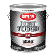Krylon Rust Tough Oil-Based Satin Rust Control Enamel  White  1 Gal.