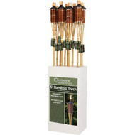 Outdoor Expressions 5 Ft. Brown Woven Bamboo Patio Torch