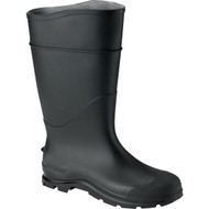 Servus Men's Size 10 Black Plain Toe PVC Rubber Boot