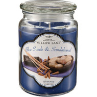Candle-Lite Willow Lane 19 Oz. Blue Suede & Sandalwood Jar Candle