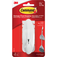 Command Large Wire Hook  White  1 Hook  2 Strips