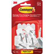 Command Small Wire Hooks Value Pack  White  9 Hooks  12 Strips