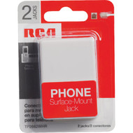 RCA White Surface Mount Duplex Telephone Jack