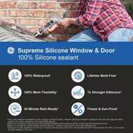 GE Supreme Silicone Window & Door Sealant  Clear  10.1  Oz. Cartridge