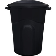 United Solutions Rough & Rugged 32 Gal. Black Trash Can with Lid