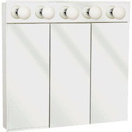 Zenith Frameless Beveled 30 In. W x 30 In. H x 4.88 In. D Tri-View Surface Mount Lighted Medicine Cabinet