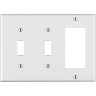 Leviton Decora 3-Gang Thermoset 2-Toggle/Rocker Wall Plate  White