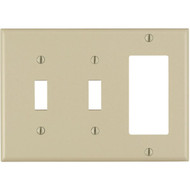 Leviton Decora 3-Gang Thermoset 2-Toggle/Rocker Wall Plate  Ivory