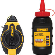 DEWALT 100 Ft. Chalk Line Reel and Chalk  Red