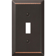 Amerelle 1-Gang Stamped Steel Toggle Switch Wall Plate  Aged Bronze