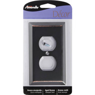 Amerelle 1-Gang Stamped Steel Outlet Wall Plate  Aged Bronze