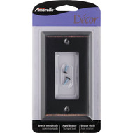Amerelle 1-Gang Stamped Steel Rocker Decorator Wall Plate  Aged Bronze