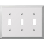 Amerelle 3-Gang Stamped Steel Toggle Switch Wall Plate  Polished Chrome
