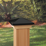 Deckorators 6 In. x 6 In. Plastic Top  Cedar Base Press-On Post Cap