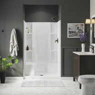 Sterling Accord 48 In. W x 36 In. D Center Drain Seated Shower Pan in White
