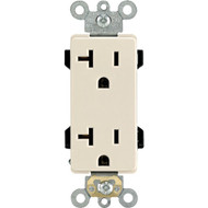 Leviton Decora Plus 20A Light Almond Residential Grade 5-20R Duplex Outlet