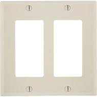 Leviton Decora 2-Gang Smooth Plastic Rocker Decorator Wall Plate  Light Almond