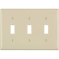 Leviton 3-Gang Thermoplastic Nylon Toggle Switch Wall Plate  Light Almond