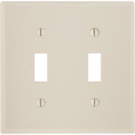 Leviton 2-Gang Plastic Toggle Switch Wall Plate  Light Almond