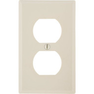 Leviton 1-Gang Smooth Plastic Outlet Wall Plate  Light Almond