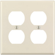Leviton 2-Gang Smooth Plastic Outlet Wall Plate  Light Almond