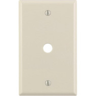 Leviton 1-Gang Plastic Light Almond Telephone/Cable Wall Plate with 0.312 In. Hole