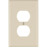 Leviton Mid-Way 1-Gang Smooth Plastic Outlet Wall Plate  Light Almond