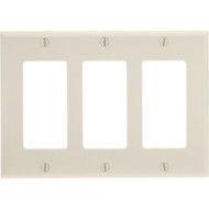 Leviton Decora 3-Gang Smooth Plastic Rocker Decorator Wall Plate  Light Almond