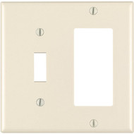 Leviton Decora 2-Gang Thermoset Single Toggle/Rocker Wall Plate  Light Almond