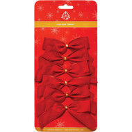 Holiday Trims 2-Loop 3-1/2 In. W. x 3-1/2 In. L. Red Velvet Christmas Bow (6-Pack)