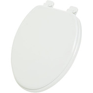 Home Impressions Elongated Closed Front White Wood Toilet Seat