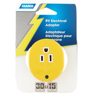 Camco Power Grip 30A Male to 15A Female RV Plug Adapter