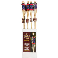 Outdoor Expressions 5 Ft. Natural Bamboo American Flag Patio Torch