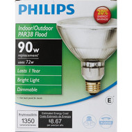 Philips 90W Equivalent Clear Medium Base PAR38 Halogen Floodlight Light Bulb