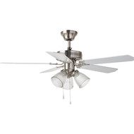 Home Impressions Tradition 42 In. Brushed Nickel Ceiling Fan with Light Kit