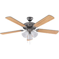 Home Impressions Sherwood 52 In. Brushed Nickel Ceiling Fan with Light Kit