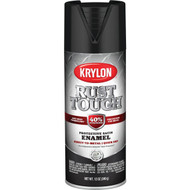 Krylon Rust Tough 12 Oz. Satin Alkyd Enamel Spray Paint  Black