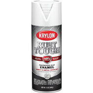 Krylon Rust Tough 12 Oz. Flat Alkyd Enamel Spray Paint  White