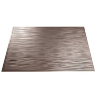 Fasade 18 In. x 24 In. Thermoplastic Backsplash Panel  Brushed Nickel Ripple