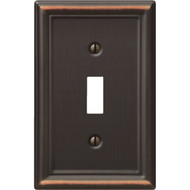 Amerelle Chelsea 1-Gang Stamped Steel Toggle Switch Wall Plate  Aged Bronze