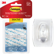 Command Clear Mini Hooks  Clear  18 Hooks  24 Strips