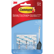 Command Small Clear Utensil Hooks with Clear Strips  3 Hooks  4 Strips