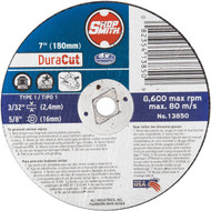 Shop Smith DuraCut Type 1 7 In. x 3/32 In. x 5/8 In. Metal/Stainless Cut-Off Wheel