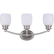 Home Impressions Palms 3-Bulb Brushed Nickel Vanity Bath Light Bar